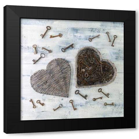 Creatrive Heart shape symbol Black Modern Wood Framed Art Print by Frank, Assaf