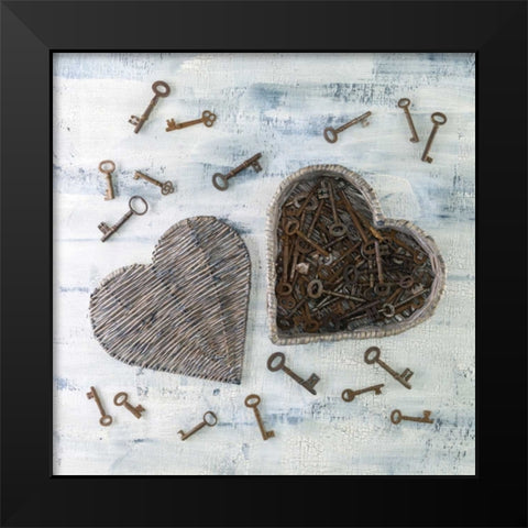 Creatrive Heart shape symbol Black Modern Wood Framed Art Print by Frank, Assaf