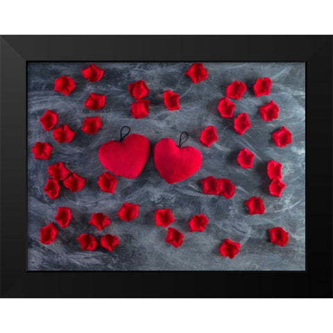 Creatrive Heart shape symbol Black Modern Wood Framed Art Print by Frank, Assaf