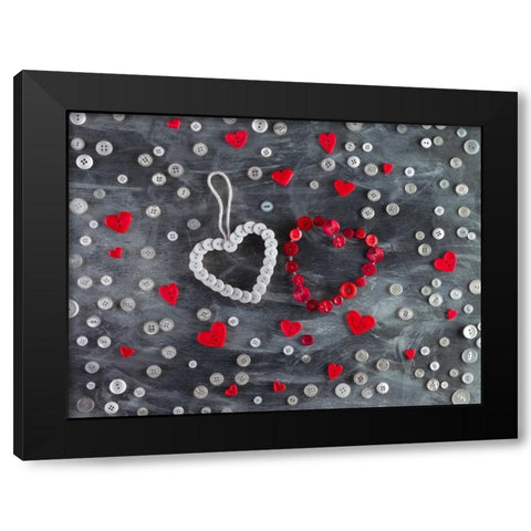 Creatrive Heart shape symbol Black Modern Wood Framed Art Print with Double Matting by Frank, Assaf