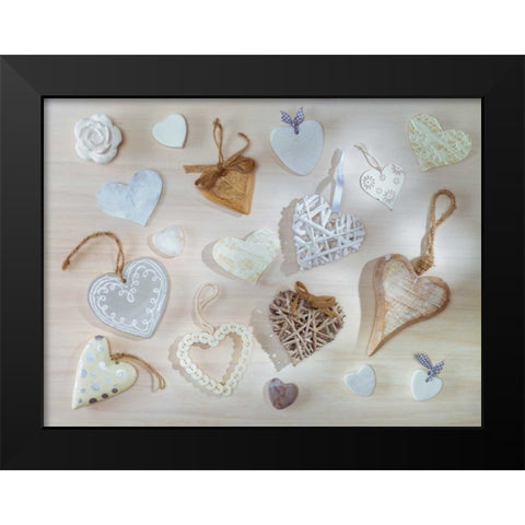 Creatrive Heart shape symbol Black Modern Wood Framed Art Print by Frank, Assaf
