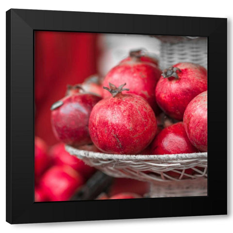 Pomegranates in basket Black Modern Wood Framed Art Print with Double Matting by Frank, Assaf