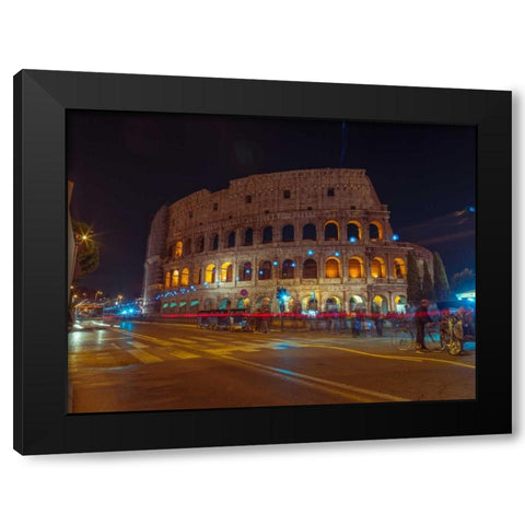 Famous Colosseum in Rome, Italy Black Modern Wood Framed Art Print with Double Matting by Frank, Assaf