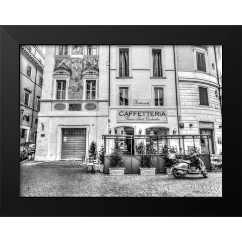 Cafeteria in Rome Black Modern Wood Framed Art Print by Frank, Assaf