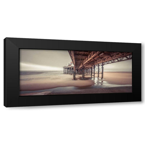 Blackpool sea shore with jetty Black Modern Wood Framed Art Print with Double Matting by Frank, Assaf