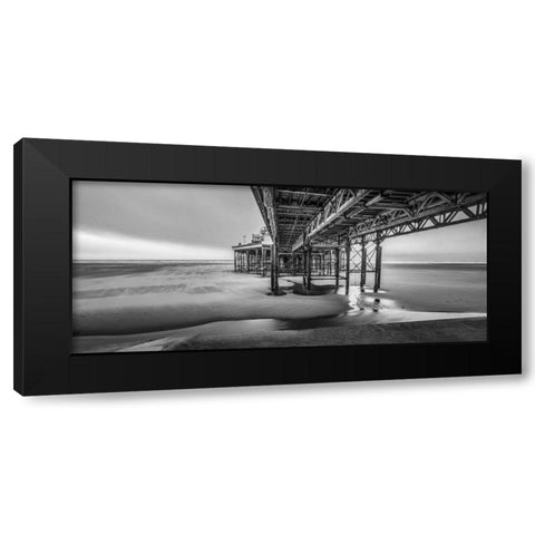 Blackpool sea shore with jetty Black Modern Wood Framed Art Print with Double Matting by Frank, Assaf