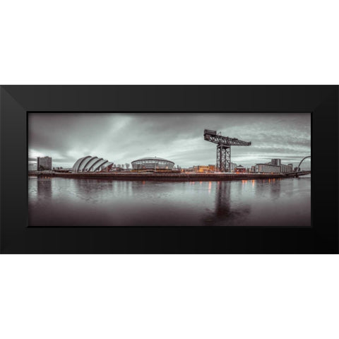 View along the river Clyde, Glasgow Black Modern Wood Framed Art Print by Frank, Assaf