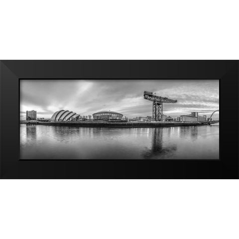View along the river Clyde, Glasgow, FTBR-1805 Black Modern Wood Framed Art Print by Frank, Assaf