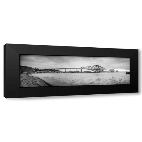 Forth Bridge and Queensferry, Scotland Black Modern Wood Framed Art Print with Double Matting by Frank, Assaf