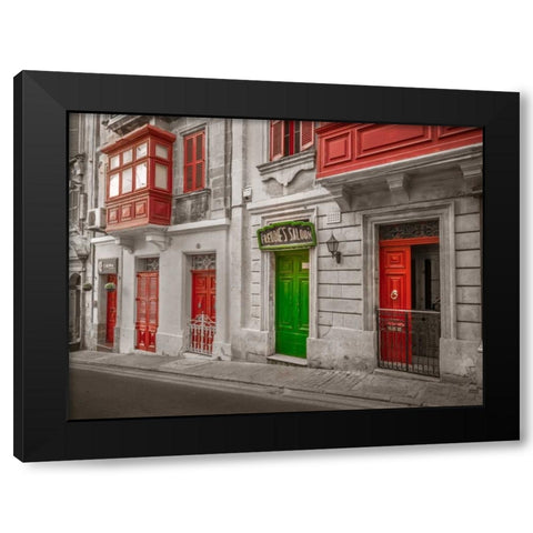 Traditional maltese house in Birgu, Malta Black Modern Wood Framed Art Print with Double Matting by Frank, Assaf