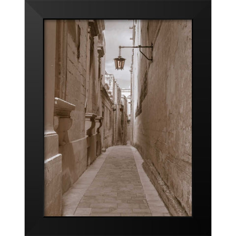 Narrow street in town of Mdina, Malta Black Modern Wood Framed Art Print by Frank, Assaf