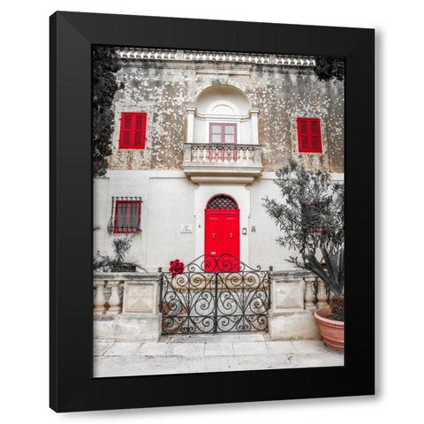 Old Maltese house in Mdina, Malta Black Modern Wood Framed Art Print by Frank, Assaf