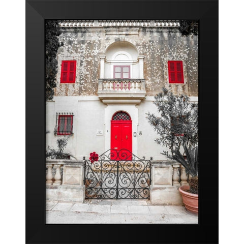Old Maltese house in Mdina, Malta Black Modern Wood Framed Art Print by Frank, Assaf