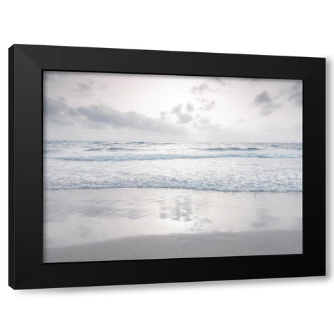 Tranquil beach with cloudscape Black Modern Wood Framed Art Print by Frank, Assaf