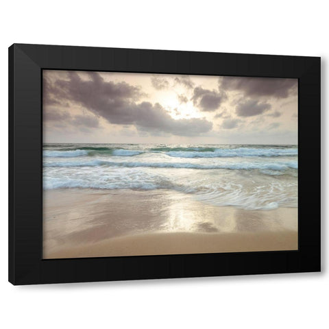 Tranquil beach with cloudscape Black Modern Wood Framed Art Print with Double Matting by Frank, Assaf