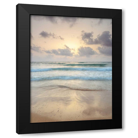 Tranquil beach with cloudscapes Black Modern Wood Framed Art Print by Frank, Assaf