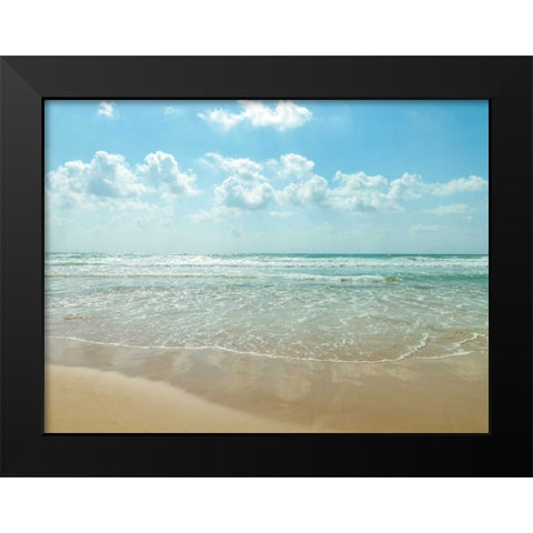 Beautiful beach with cloudscape Black Modern Wood Framed Art Print by Frank, Assaf