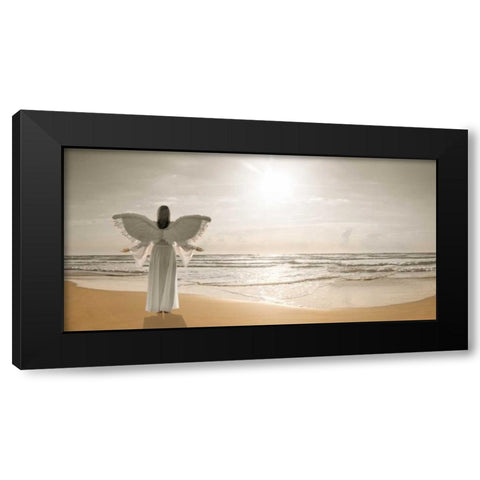 Angle on a beautiful beach Black Modern Wood Framed Art Print with Double Matting by Frank, Assaf