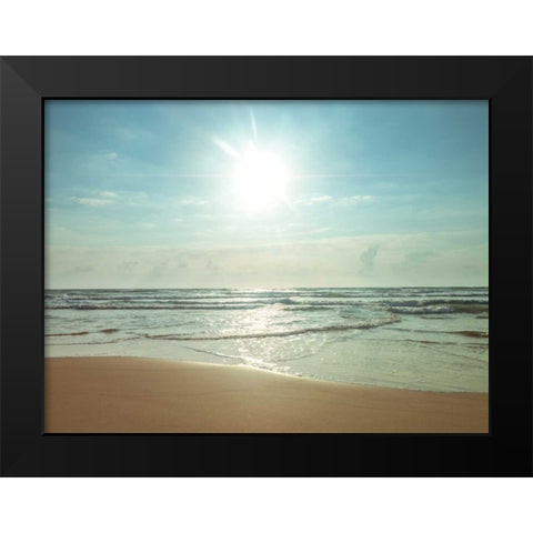 Beautiful beach on a bright sunny day Black Modern Wood Framed Art Print by Frank, Assaf