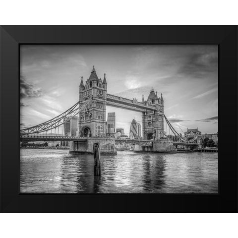 Famous Tower Bridge over River Thames, London, UK Black Modern Wood Framed Art Print by Frank, Assaf
