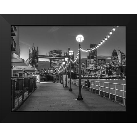 Tower Bridge Walkway Black Modern Wood Framed Art Print by Frank, Assaf