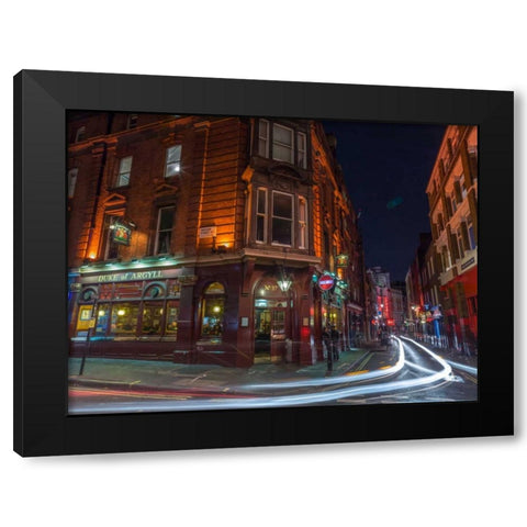 London city street in evening Black Modern Wood Framed Art Print with Double Matting by Frank, Assaf