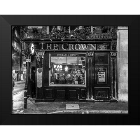 London city street in evening Black Modern Wood Framed Art Print by Frank, Assaf