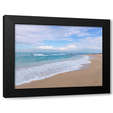 Beautiful tropical beach Black Modern Wood Framed Art Print by Frank, Assaf