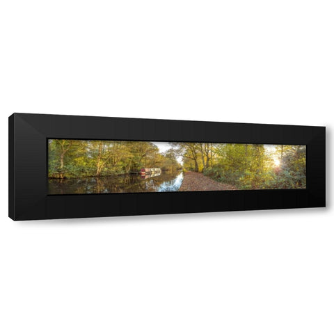 Small canal through forest Black Modern Wood Framed Art Print with Double Matting by Frank, Assaf
