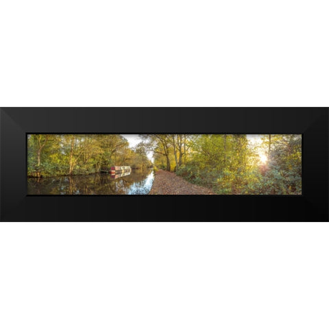 Small canal through forest Black Modern Wood Framed Art Print by Frank, Assaf