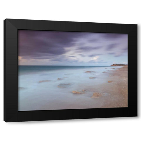 Tranquil beach Black Modern Wood Framed Art Print by Frank, Assaf