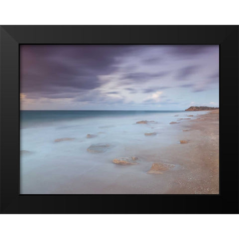 Tranquil beach Black Modern Wood Framed Art Print by Frank, Assaf