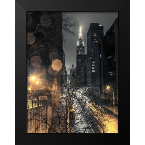 Chrysler Building in New York city Black Modern Wood Framed Art Print by Frank, Assaf