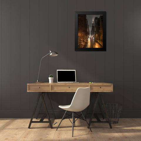 Chrysler Building in New York city Black Modern Wood Framed Art Print by Frank, Assaf