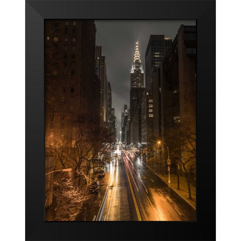 Chrysler Building in New York city Black Modern Wood Framed Art Print by Frank, Assaf
