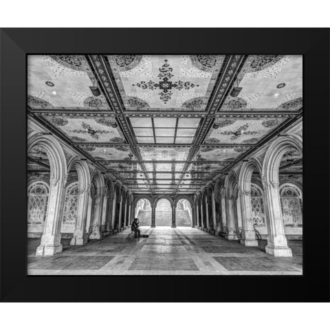 Bethesda Terrace in Central park, New York Black Modern Wood Framed Art Print by Frank, Assaf