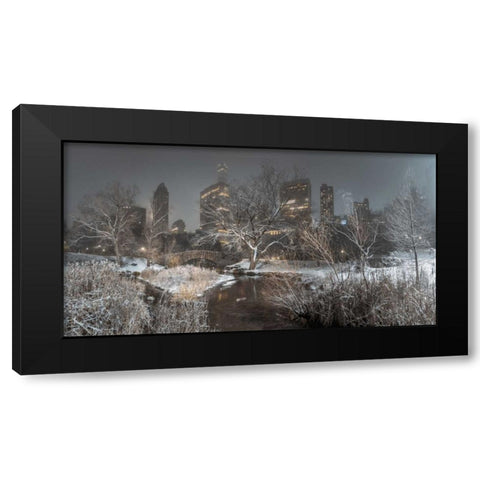 Central park with Manhattan skyline, New York Black Modern Wood Framed Art Print by Frank, Assaf