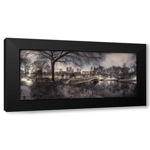 Central park with Manhattan skyline, New York Black Modern Wood Framed Art Print with Double Matting by Frank, Assaf