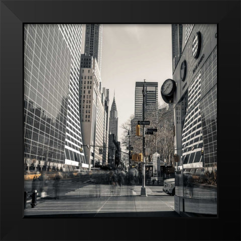 New York cityscape Black Modern Wood Framed Art Print by Frank, Assaf