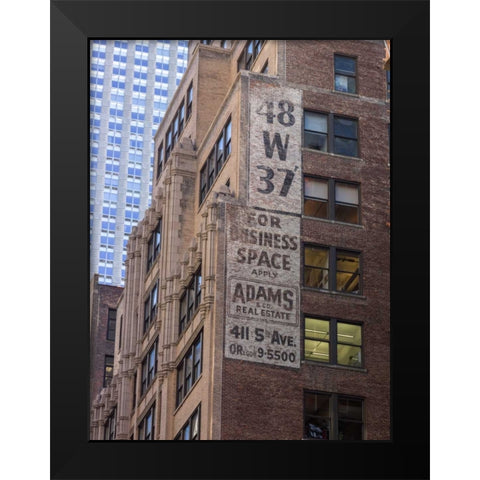 Lower Manhattan cityscape, New York Black Modern Wood Framed Art Print by Frank, Assaf