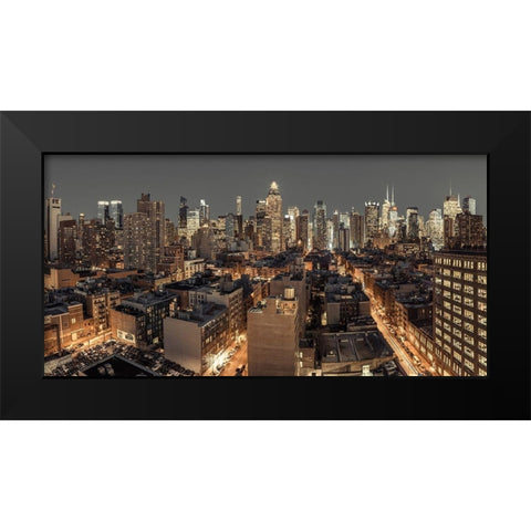 Lower Manhattan-New York Black Modern Wood Framed Art Print by Frank, Assaf