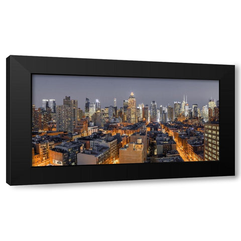 Lower Manhattan-New York Black Modern Wood Framed Art Print with Double Matting by Frank, Assaf