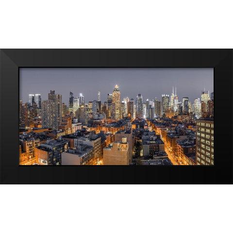 Lower Manhattan-New York Black Modern Wood Framed Art Print by Frank, Assaf