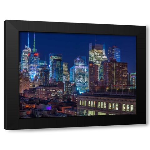 Lower Manhattan cityscape, New York Black Modern Wood Framed Art Print by Frank, Assaf