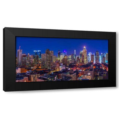 Lower Manhattan cityscape, New York Black Modern Wood Framed Art Print by Frank, Assaf