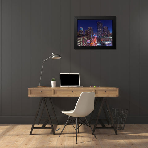 Lower Manhattan cityscape, New York Black Modern Wood Framed Art Print by Frank, Assaf