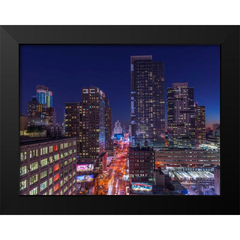 Lower Manhattan cityscape, New York Black Modern Wood Framed Art Print by Frank, Assaf