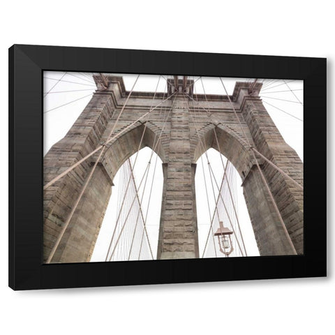 Brooklyn bridge, New York Black Modern Wood Framed Art Print with Double Matting by Frank, Assaf