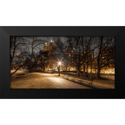 Central park in evening, New York Black Modern Wood Framed Art Print by Frank, Assaf