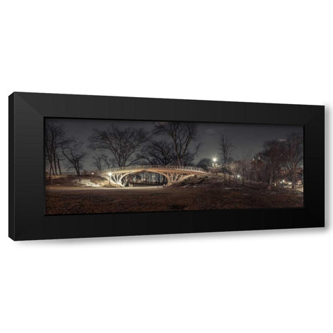 Central park in evening, New York Black Modern Wood Framed Art Print with Double Matting by Frank, Assaf
